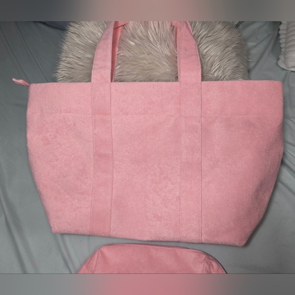 Marissa Collections Large Pink Tote And Matching Large Makeup Bag NWOT - Picture 3 of 14